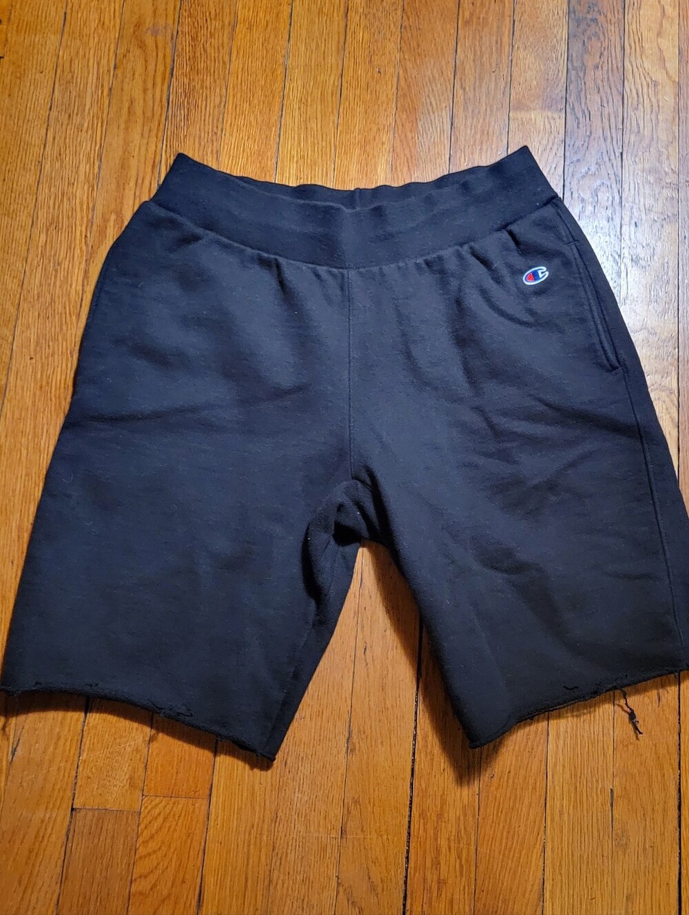 Vtg Champion Reverse Weave Cut Off Sweats Short Blsck Men's M